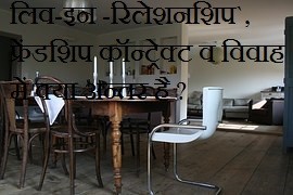 लिव-इन -रिलेशनशिप`,  फ्रेंडशिप कॉन्ट्रेक्ट व विवाह में  क्या अन्तर है ?