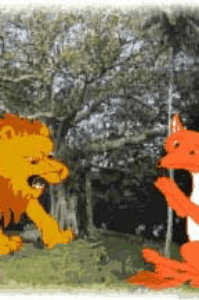 मकडू भेड़िया और गबरू शेर