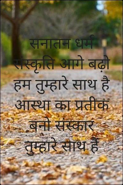 सनातन धर्म संस्कृति आगे बढ़ो हम तुम्हारे साथ है आस्था का प्रतीक बनो संस्कार तुम्हारे साथ हैं