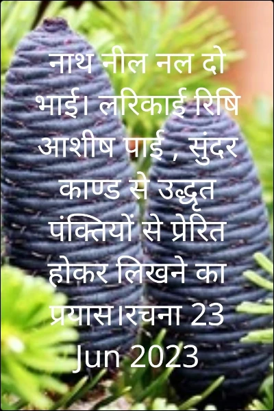 नाथ नील नल कपि दौ भाई। लरिकाई रिषि आशीष पाई  रामायण के सुंदर काण्ड से उद्धृत पंक्तियों से प्रेरित होकर लिखने का प्रयास।