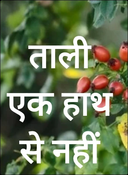 ताली एक हाथ से नहीं बजती।🌈