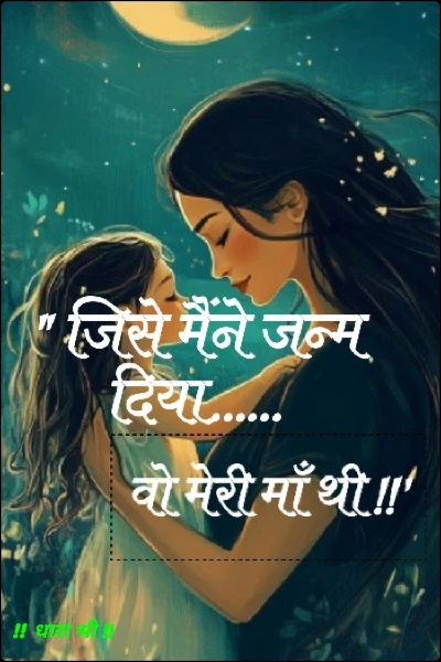 " मैंने जिसे जन्म दिया... वो मेरी माँ थी  !!"(सम्पूर्ण )