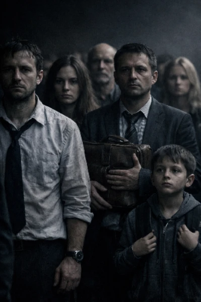 క్యూలో ఉన్న మనుషులు