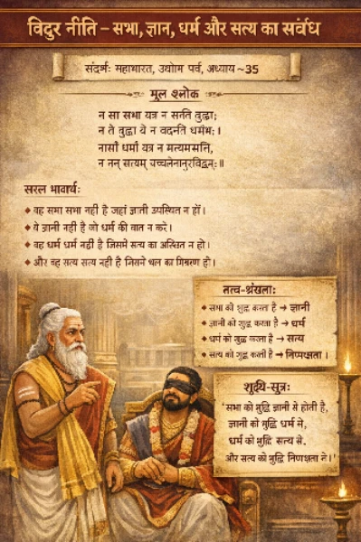 🕉️ विदुर नीति – सभा, ज्ञान, धर्म और सत्य का संबंध