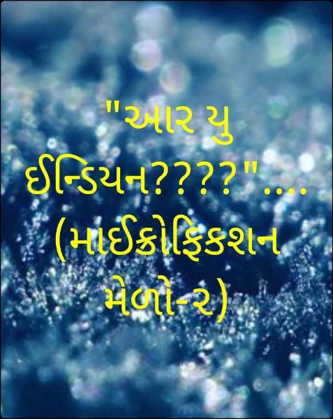 "આર યુ ઈન્ડિયન????"....(માઈક્રોફિકશન મેળો-૧)