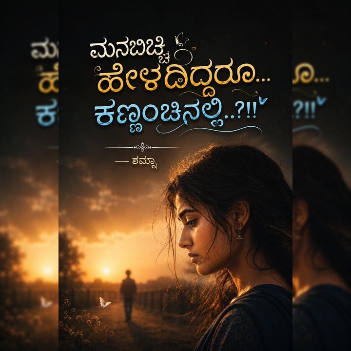 ಮನಬಿಚ್ಚಿ ಹೇಳದಿದ್ದರೂ... ಕಣ್ಣಂಚಿನಲ್ಲಿ...!!!